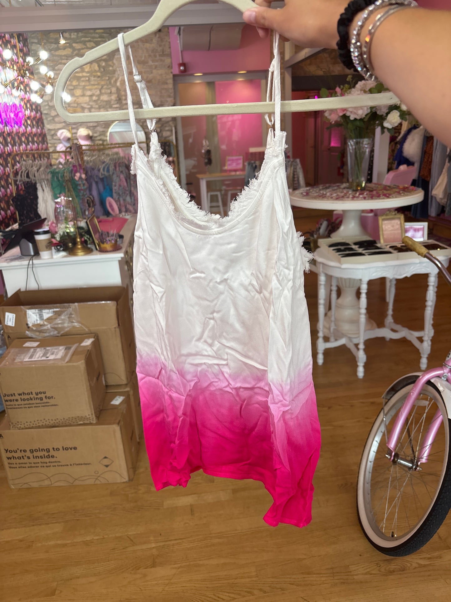 Pink Dip Dye Tank Top (LG)