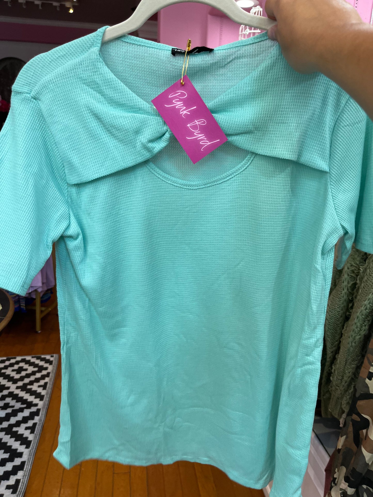 Teal Front Bow Top (LG)