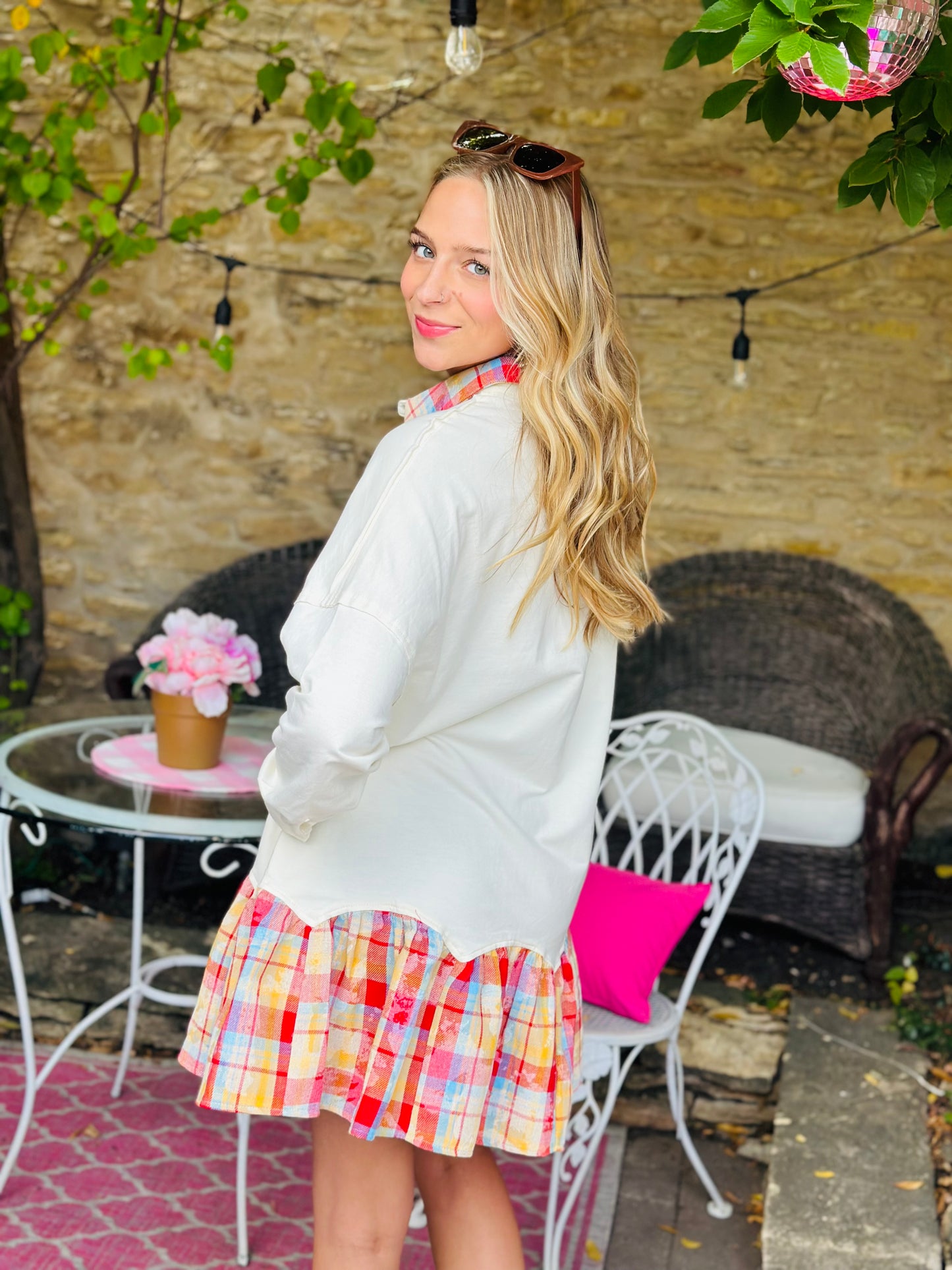 French Terry Plaid Dress