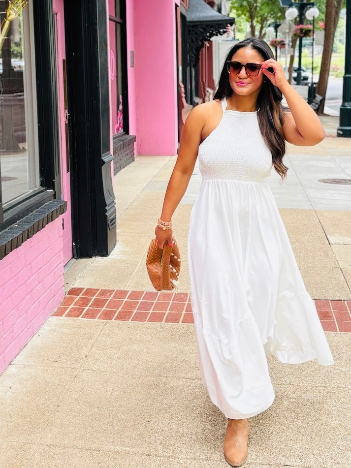 White Boho Maxi Dress