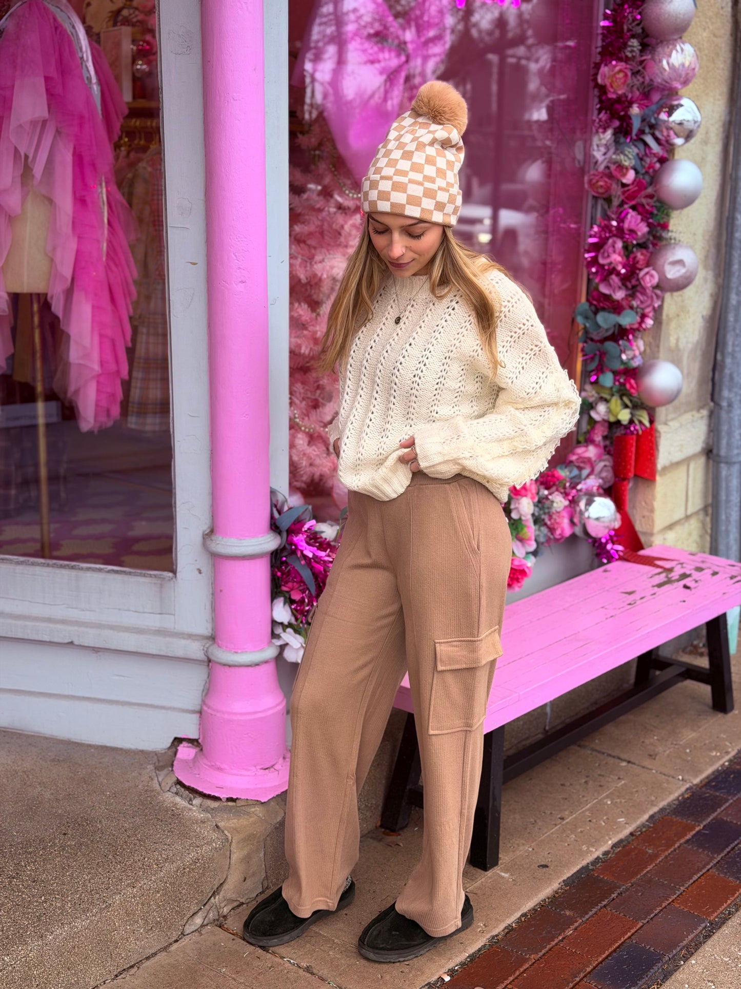 Khaki Cargo Sweatpants