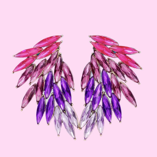 Pink Purple Wings Earrings