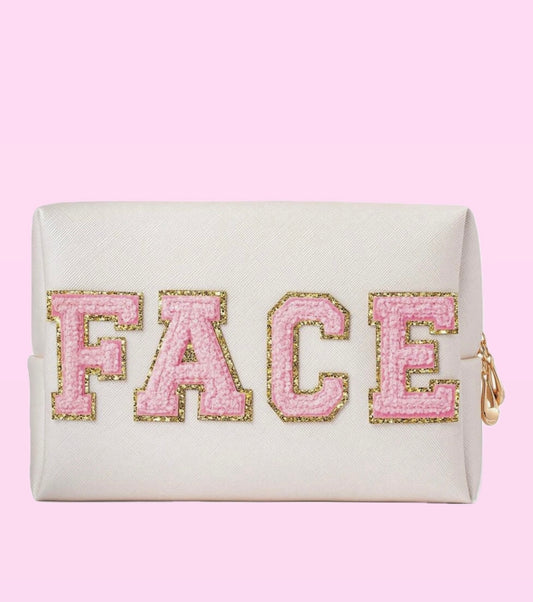 Cream and Pink Face Bag