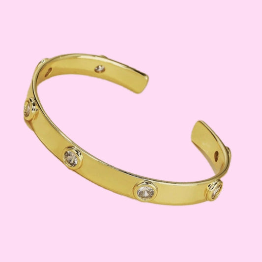 Gold Crystal Bangle Bracelet