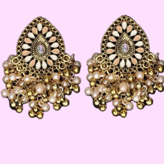 Oval Vintage Gold Earrings