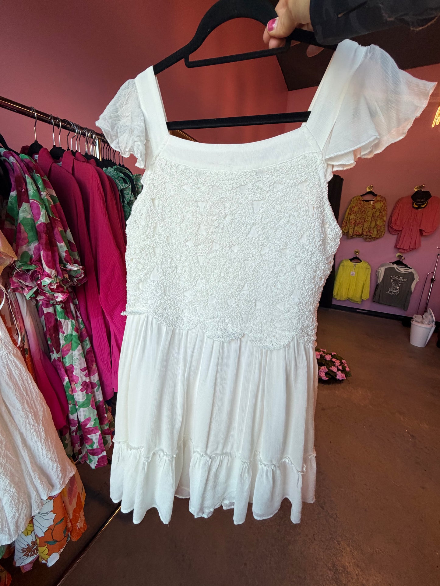 White Crochet Dress (LG)