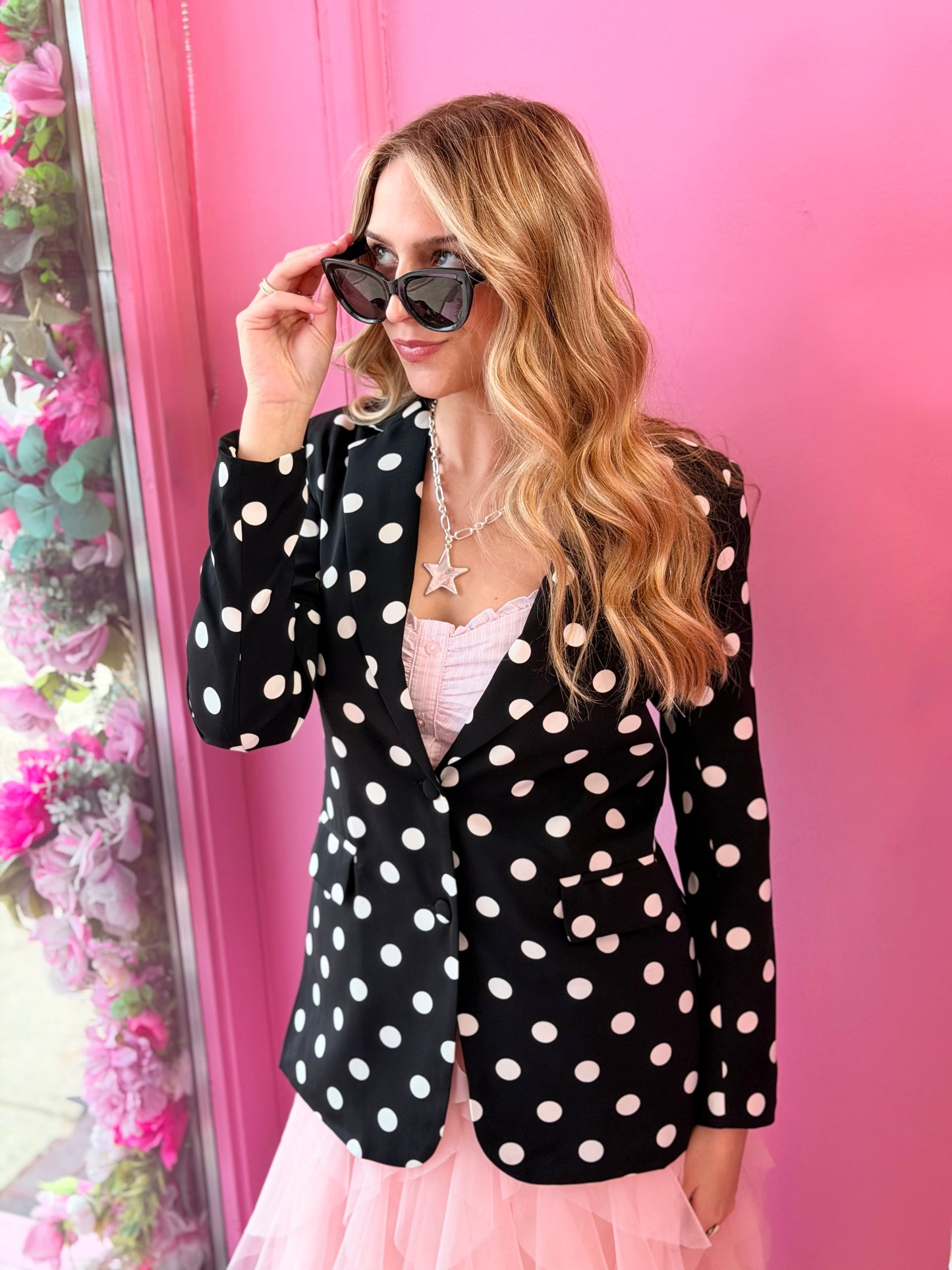 Black Polka Dot Blazer