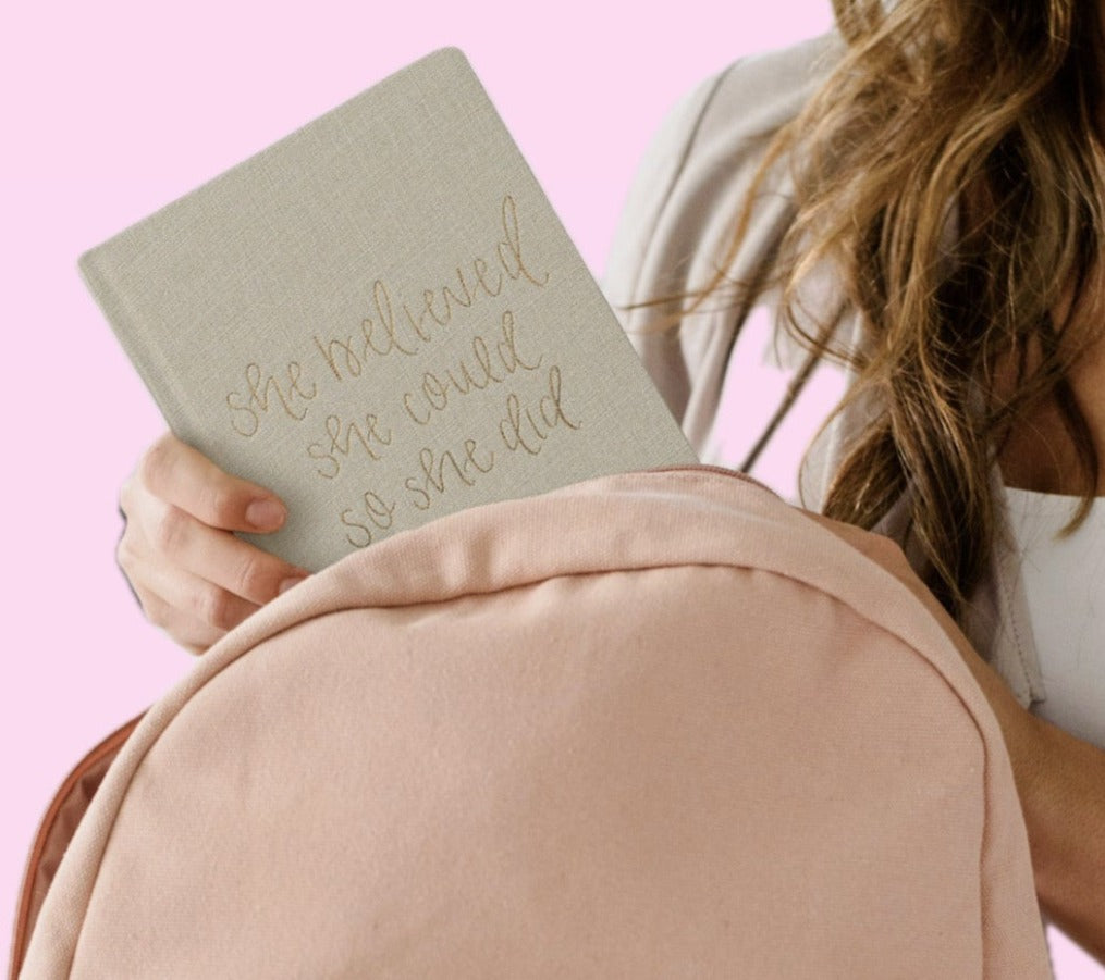 She Believed She Could Fabric Journal