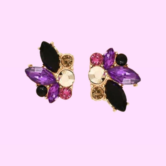 Black and Purple Jeweled Studs