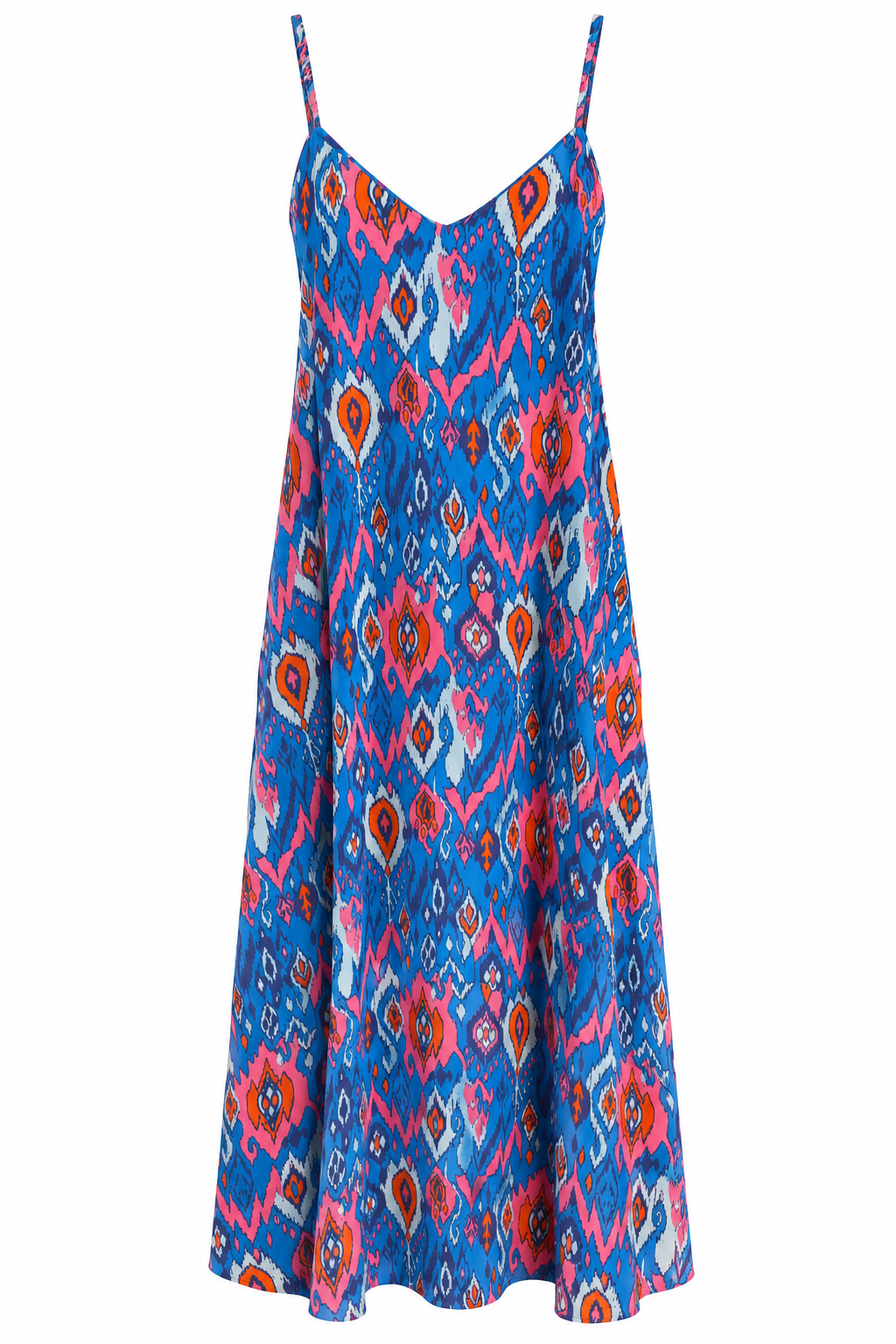 Blue + Pink Aztec Maxi Dress (LG)