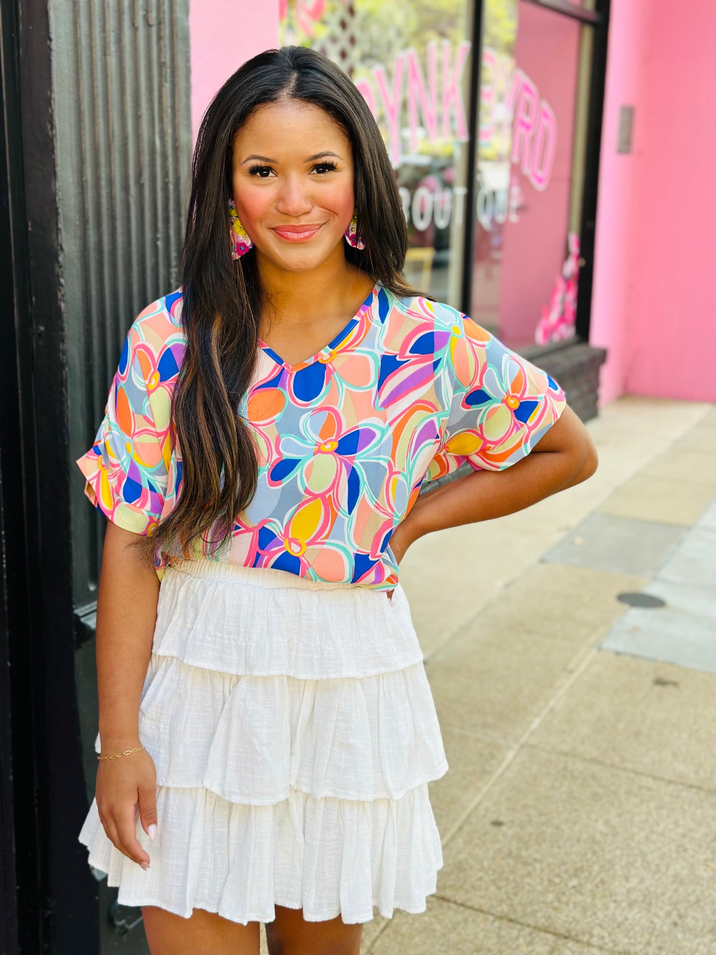 Floral Print Tunic Top