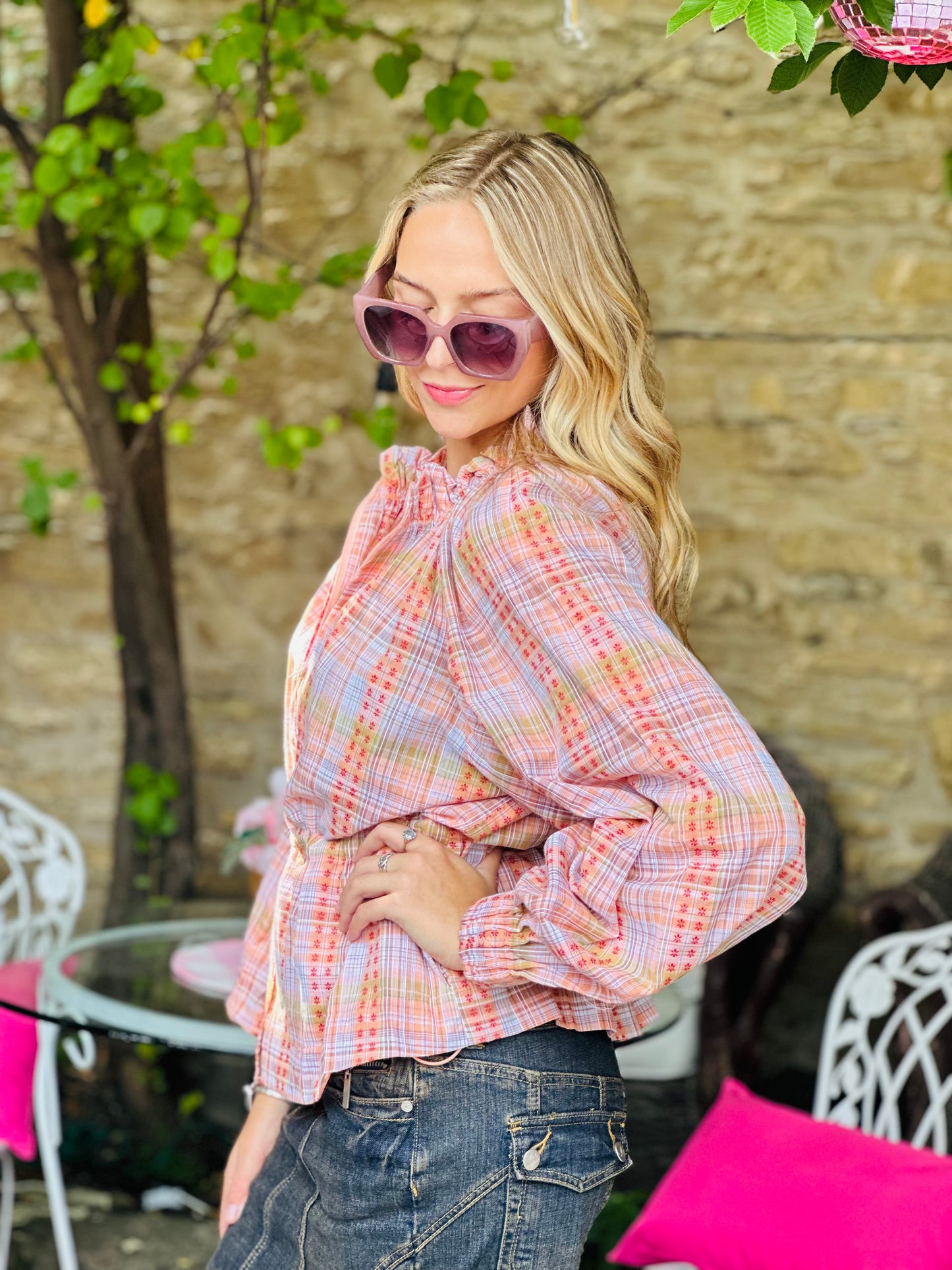 Plaid Floral Shacket