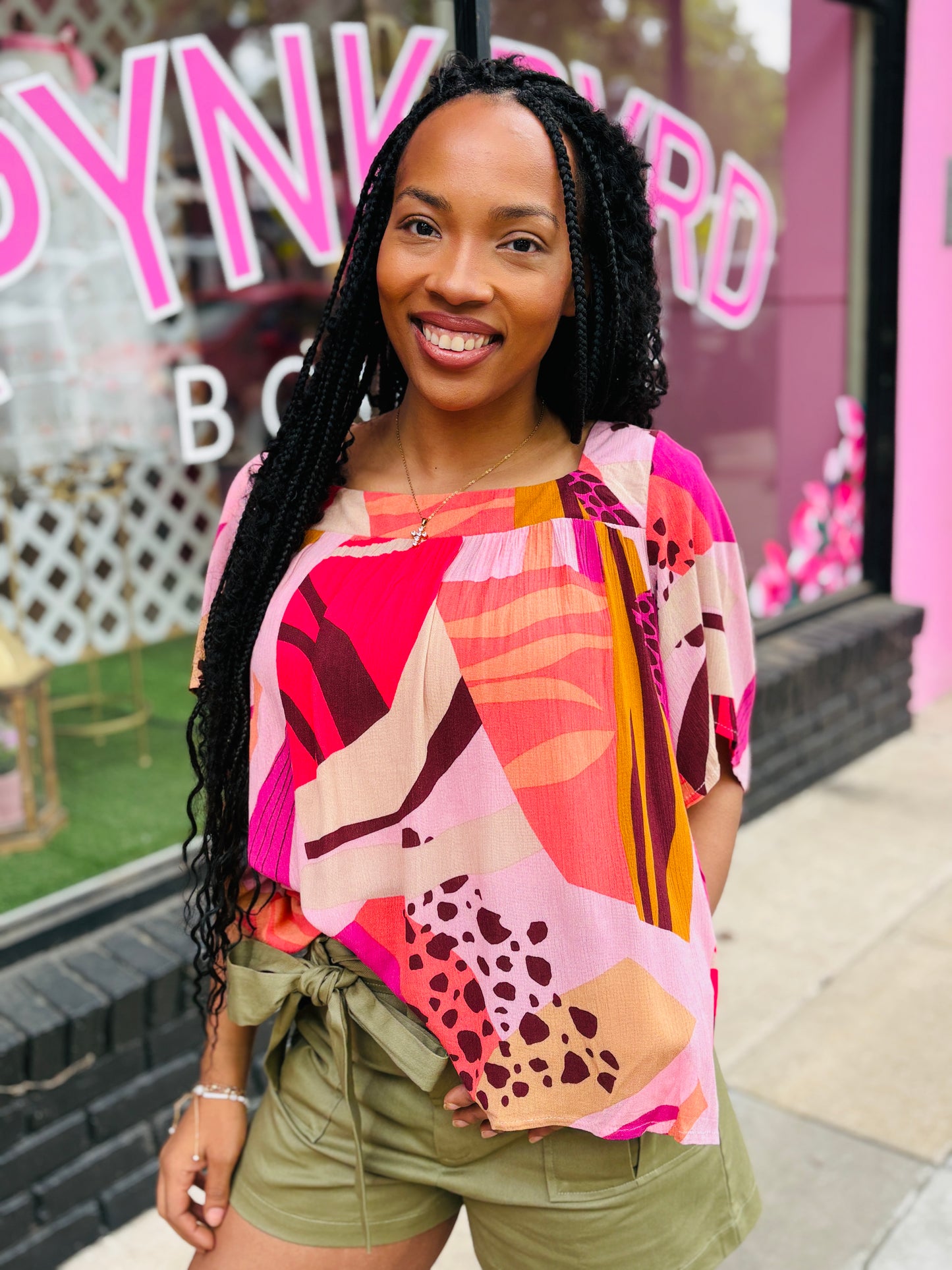 Purple+Coral Multi Top