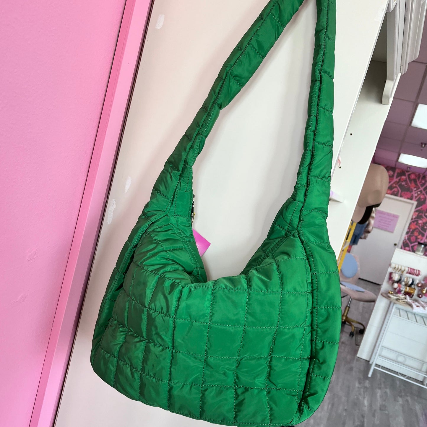 Green Tote Puff Bag