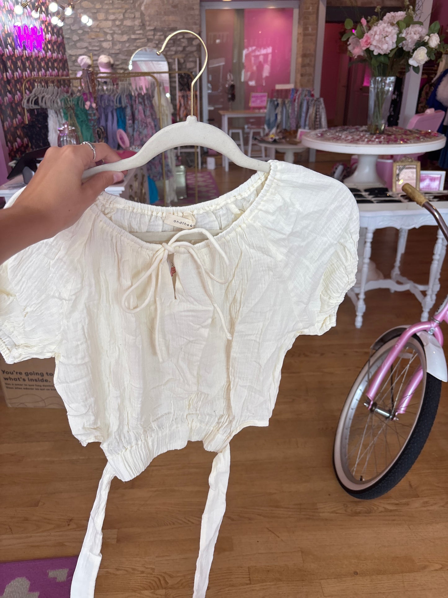 Cream Peasant Top (LG)