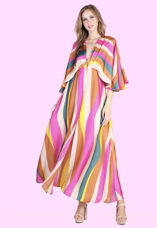 Boho Multi Stripe Dress