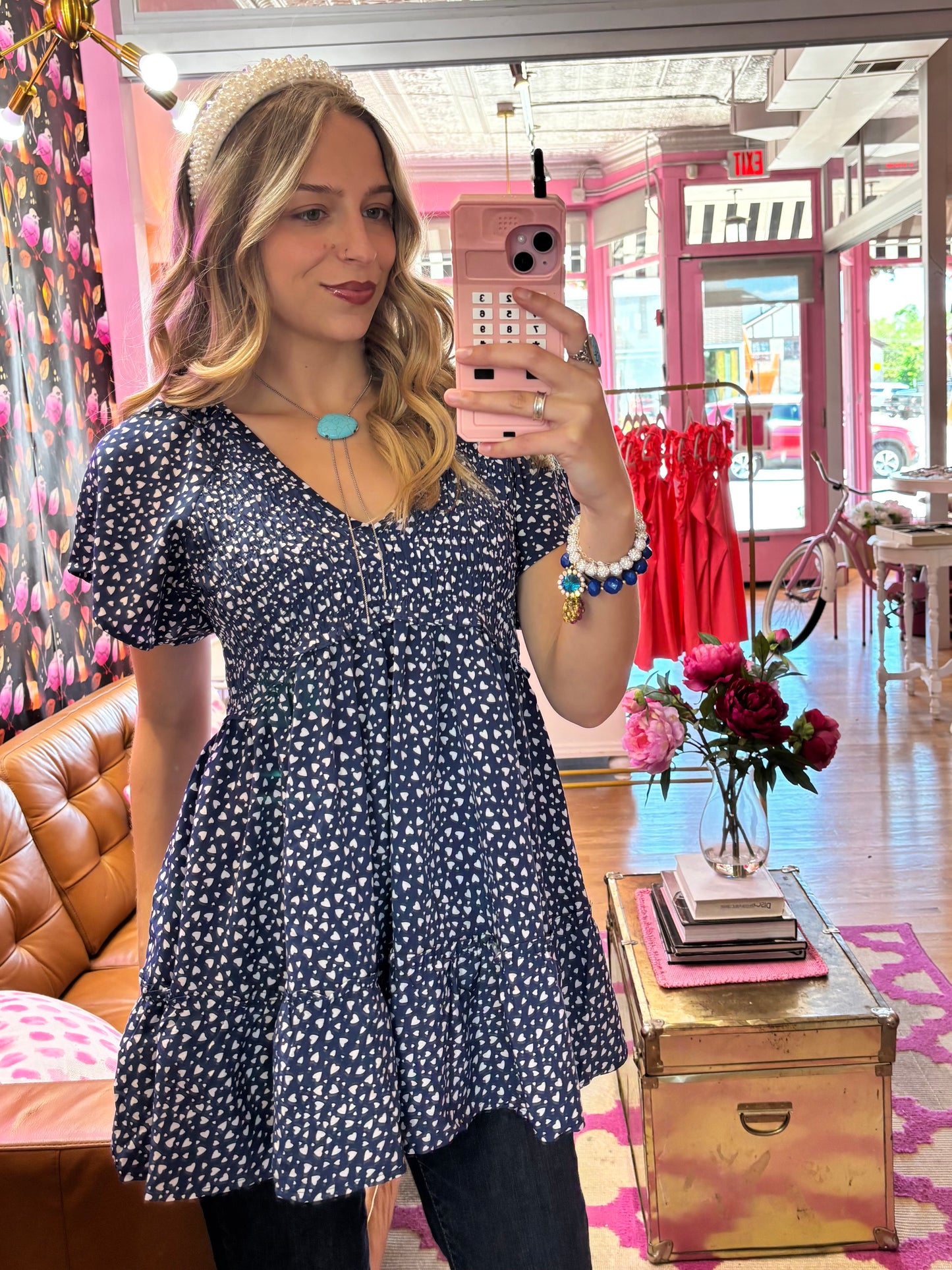 Blue Heart Tunic Top (LG)