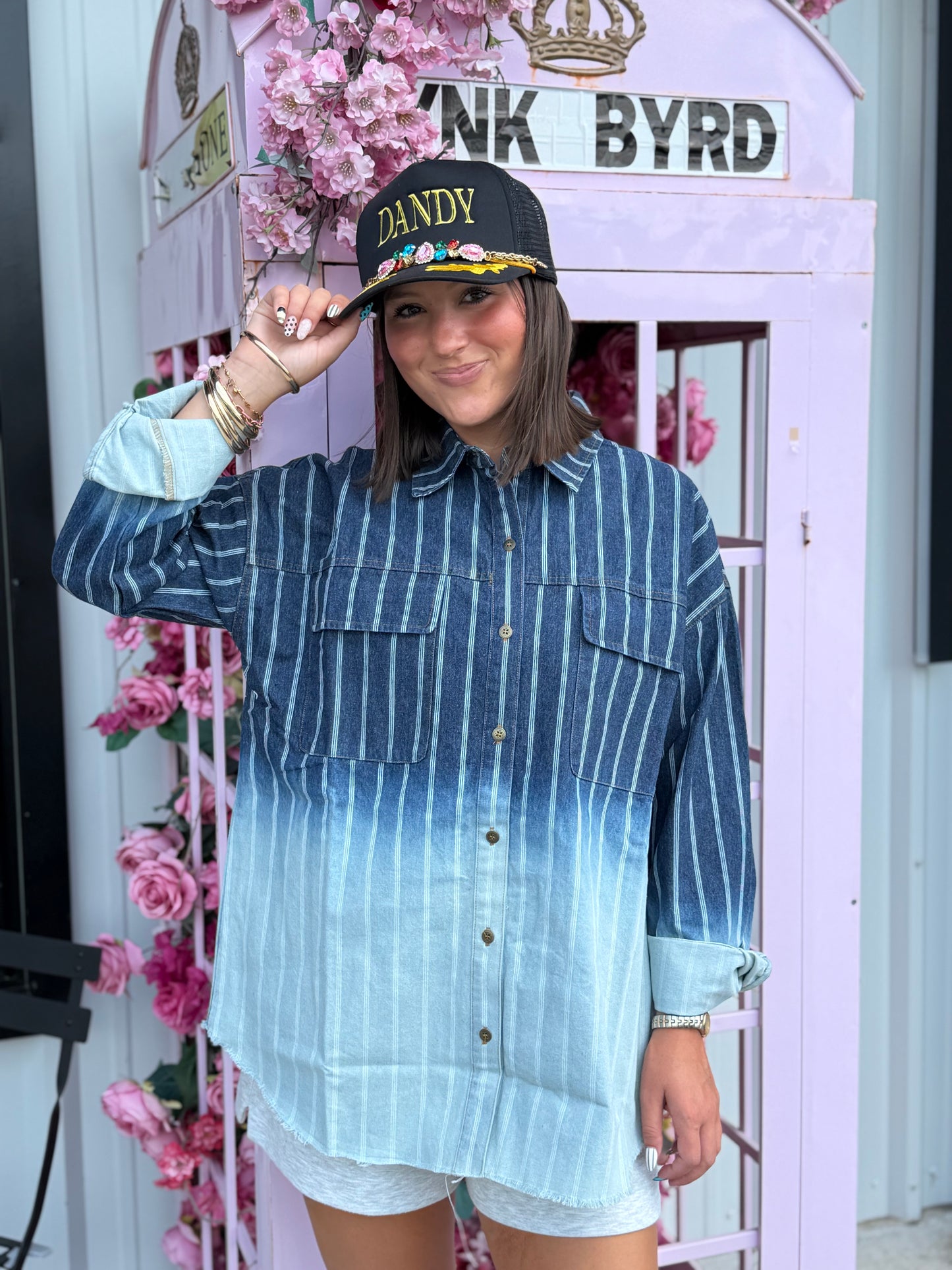 Ombré Denim Shacket LG