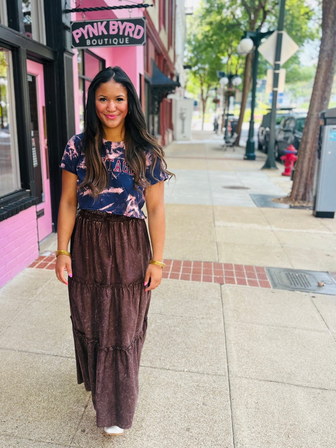 Brown Maxi Skirt Bottom