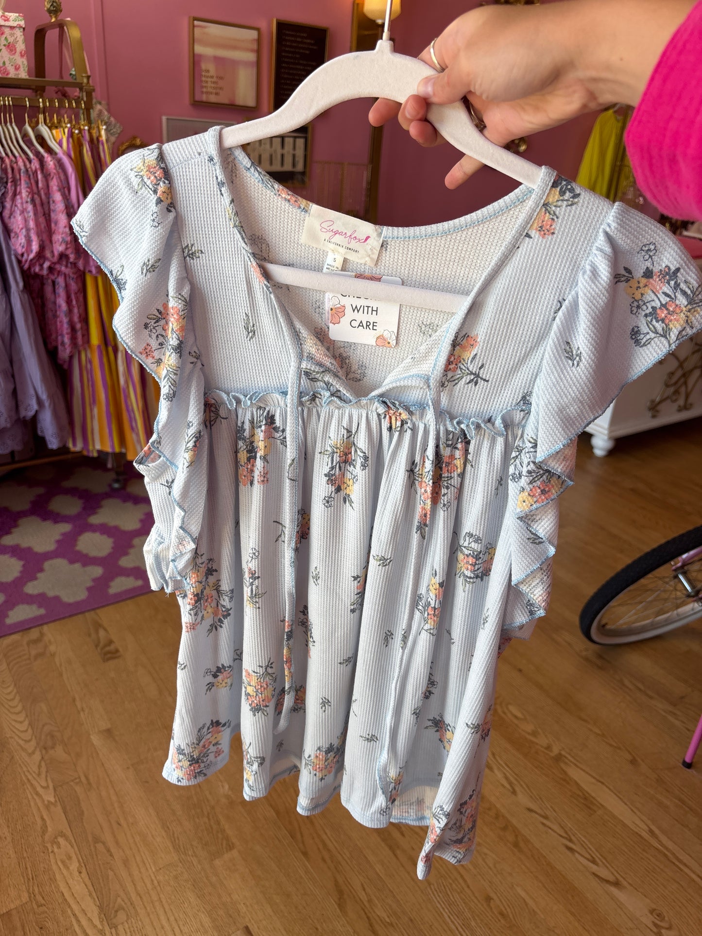 Sugarfox Blue Floral Top (LG)