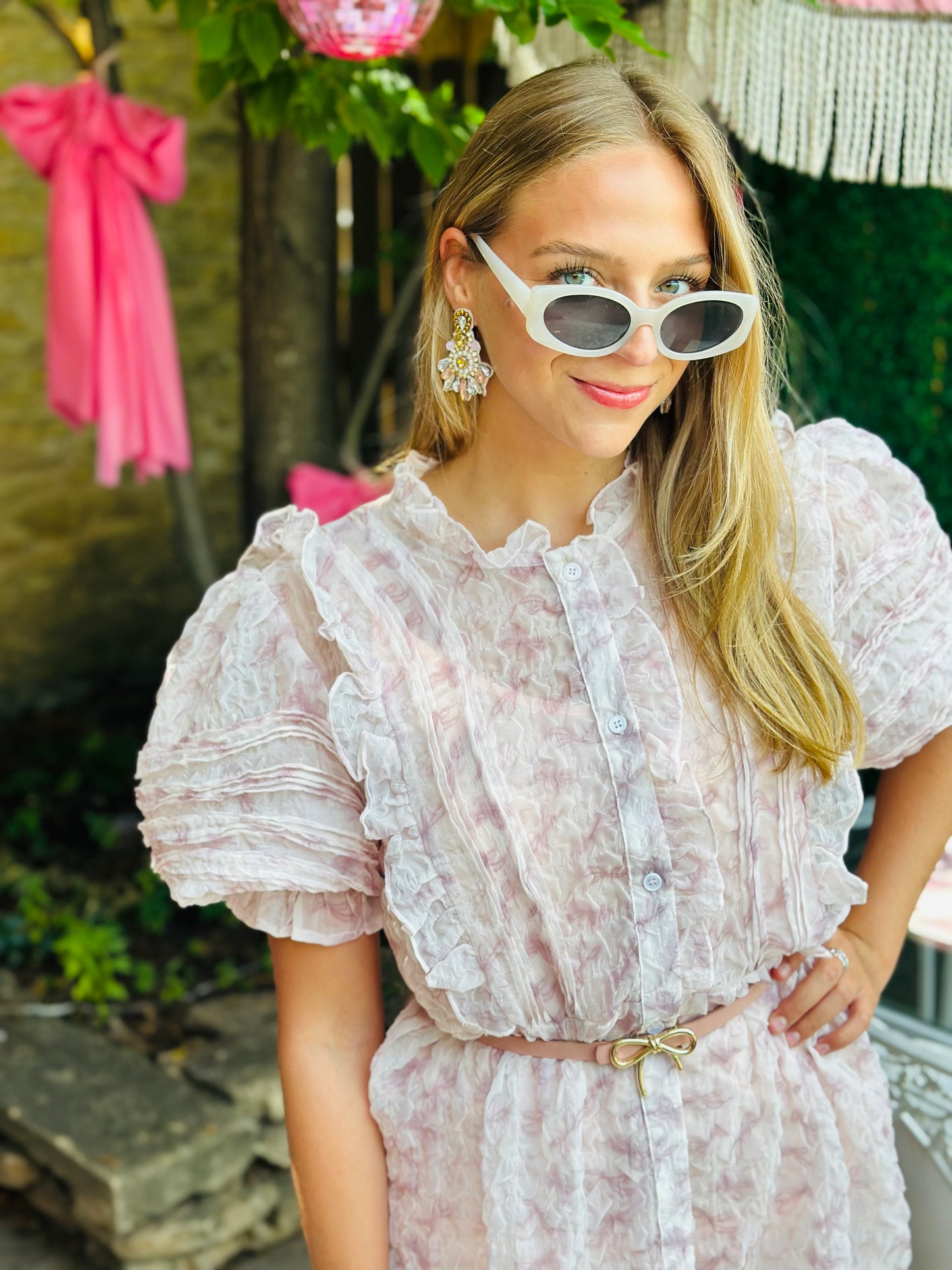 Pink Ruffle Floral Mini Dress
