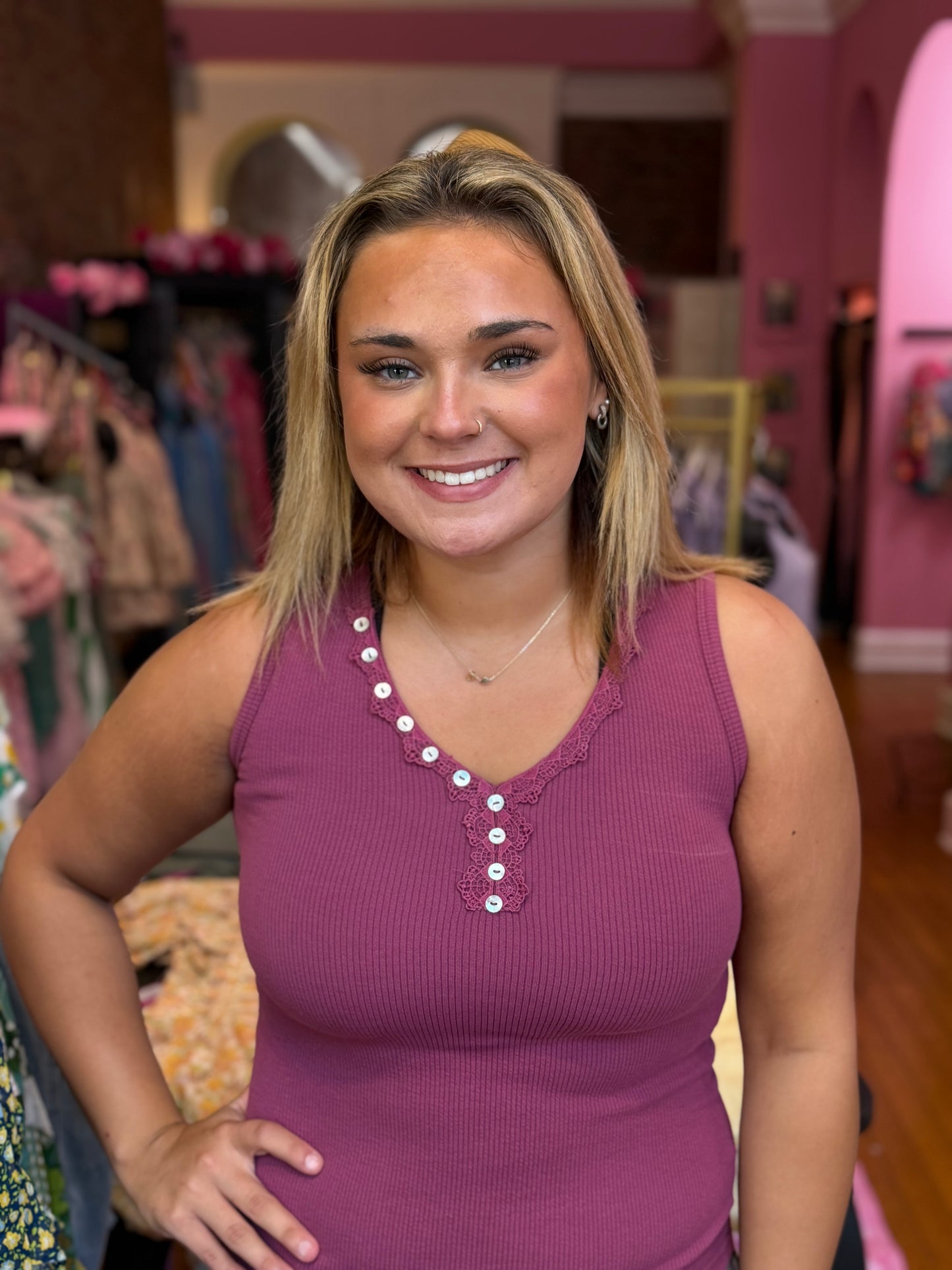 Lace Maroon Tank (LG)