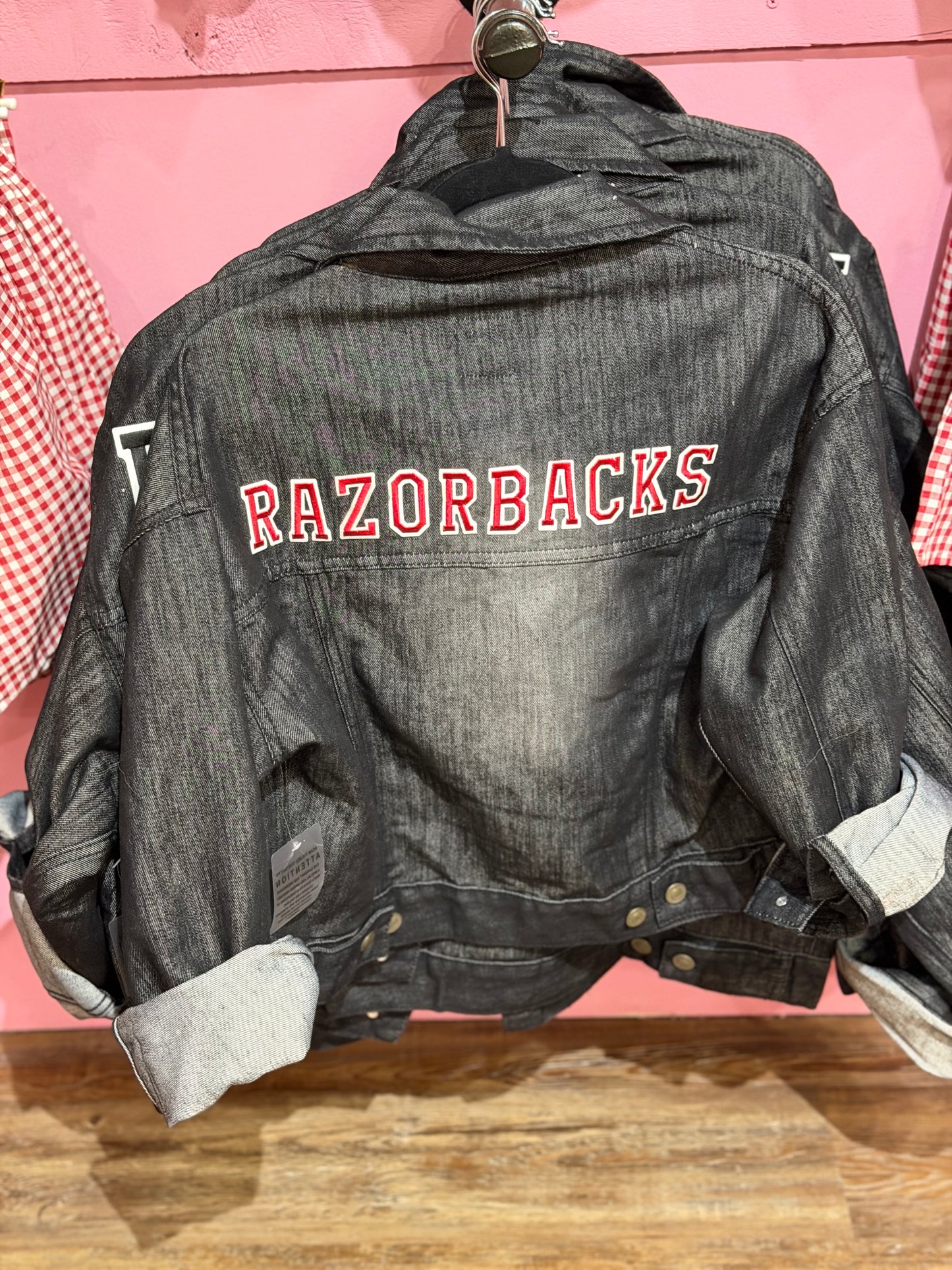 Arkansas Black Denim Jackets LG