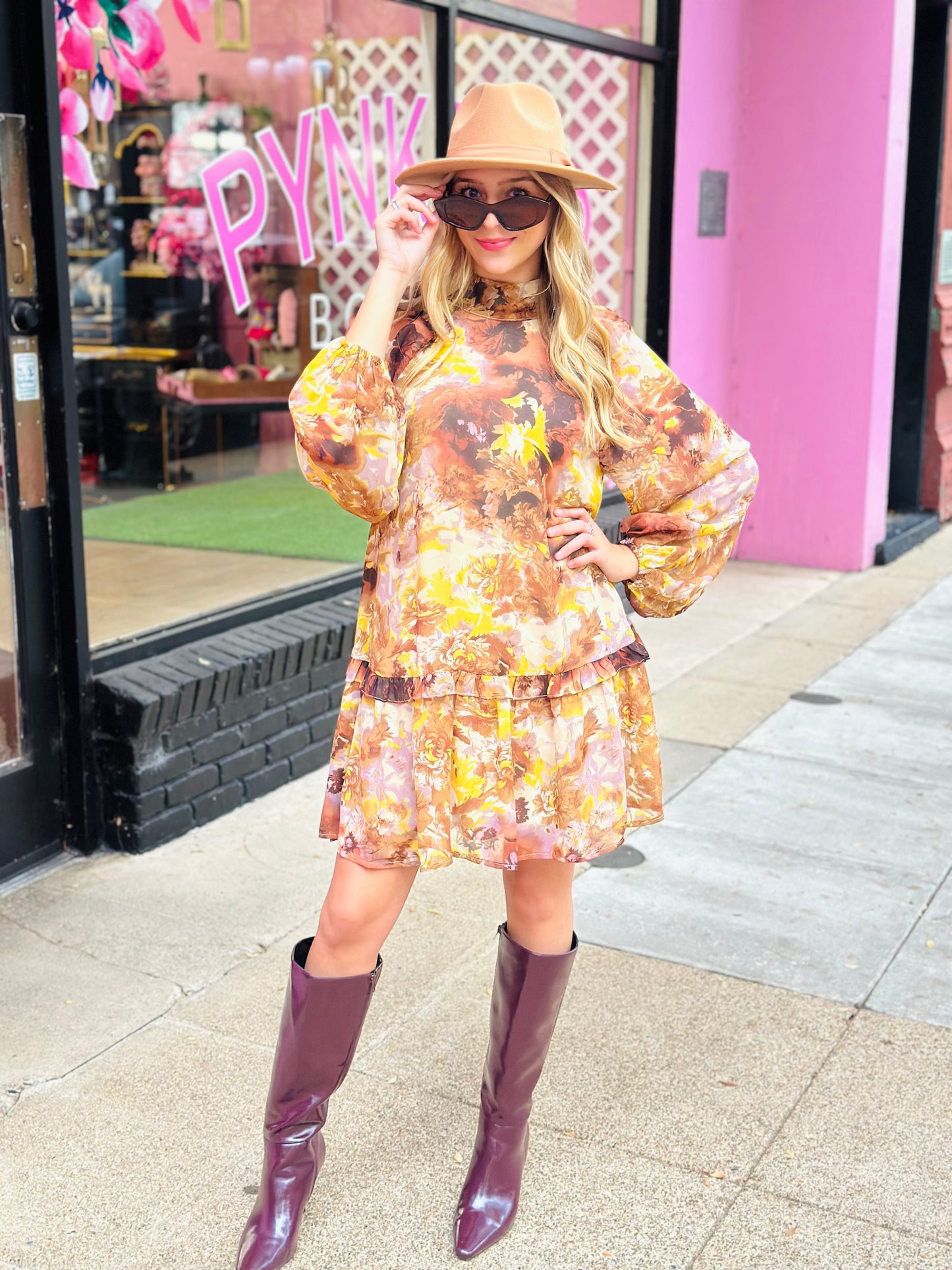 Tie Dye Floral Mini Dress