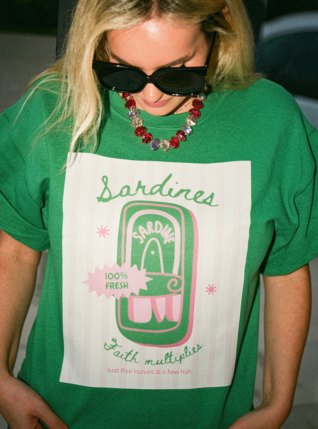 Sardines Faith Multiplies Crewneck Sweater Tee