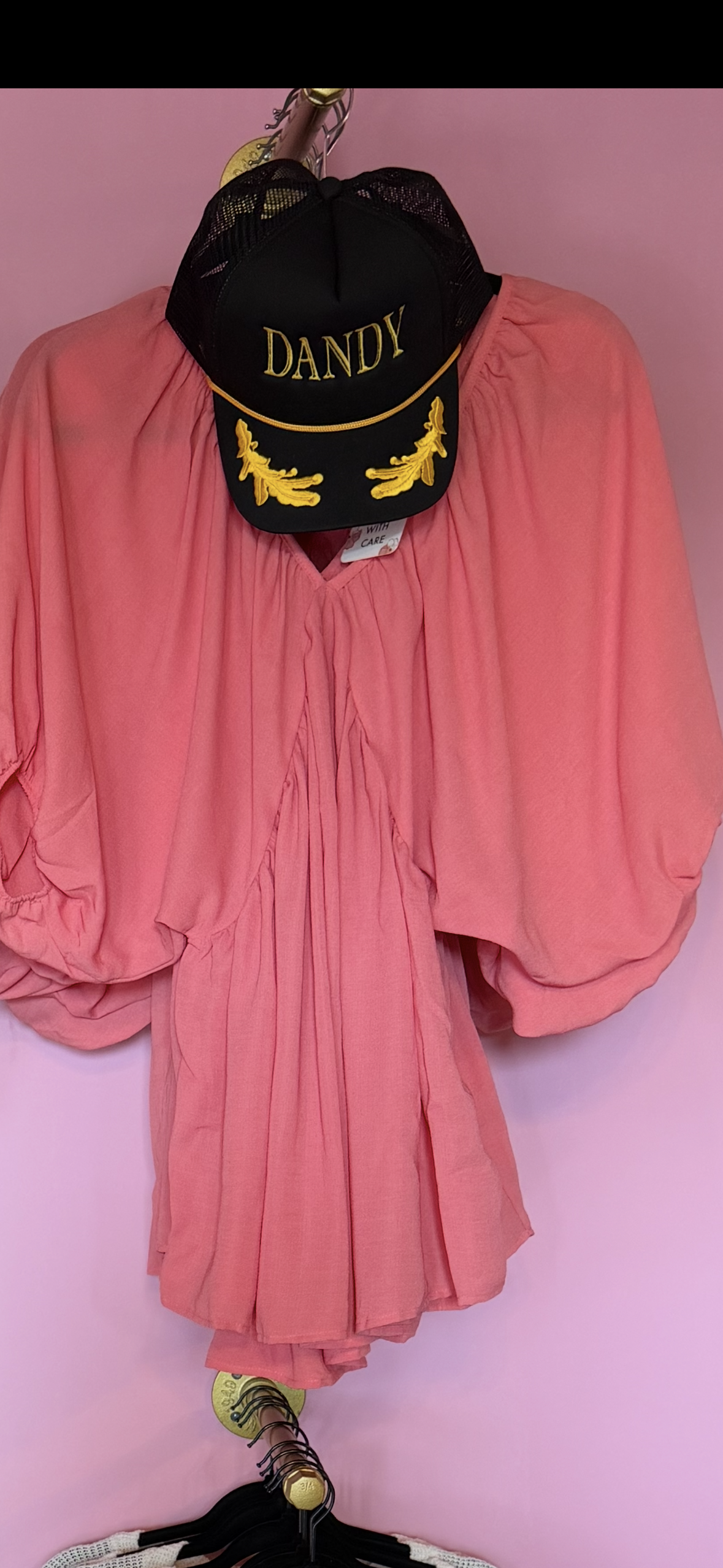 Coral Pep Sleeve Top (LG)