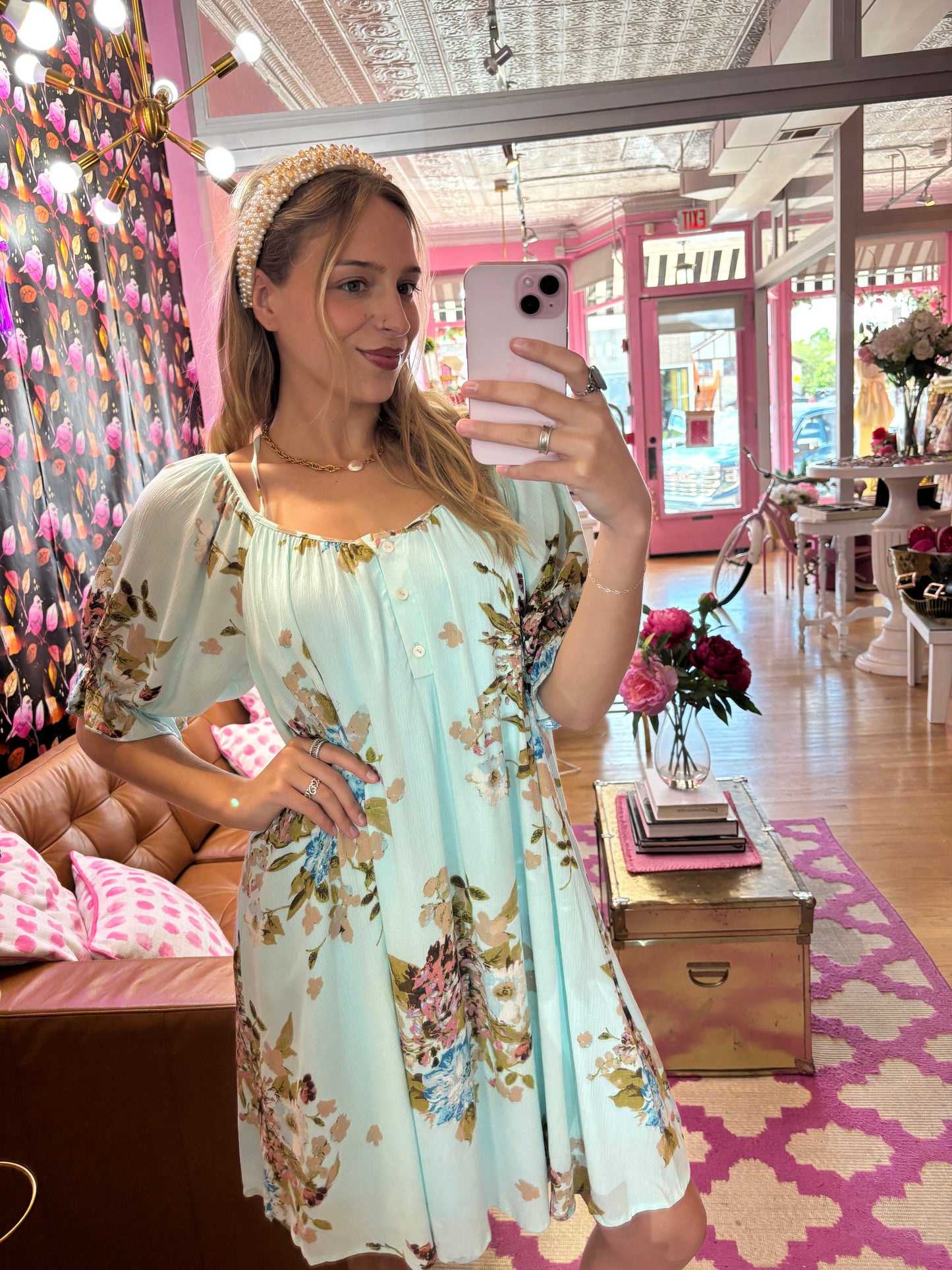 Birch Blue Floral Dress (LG)