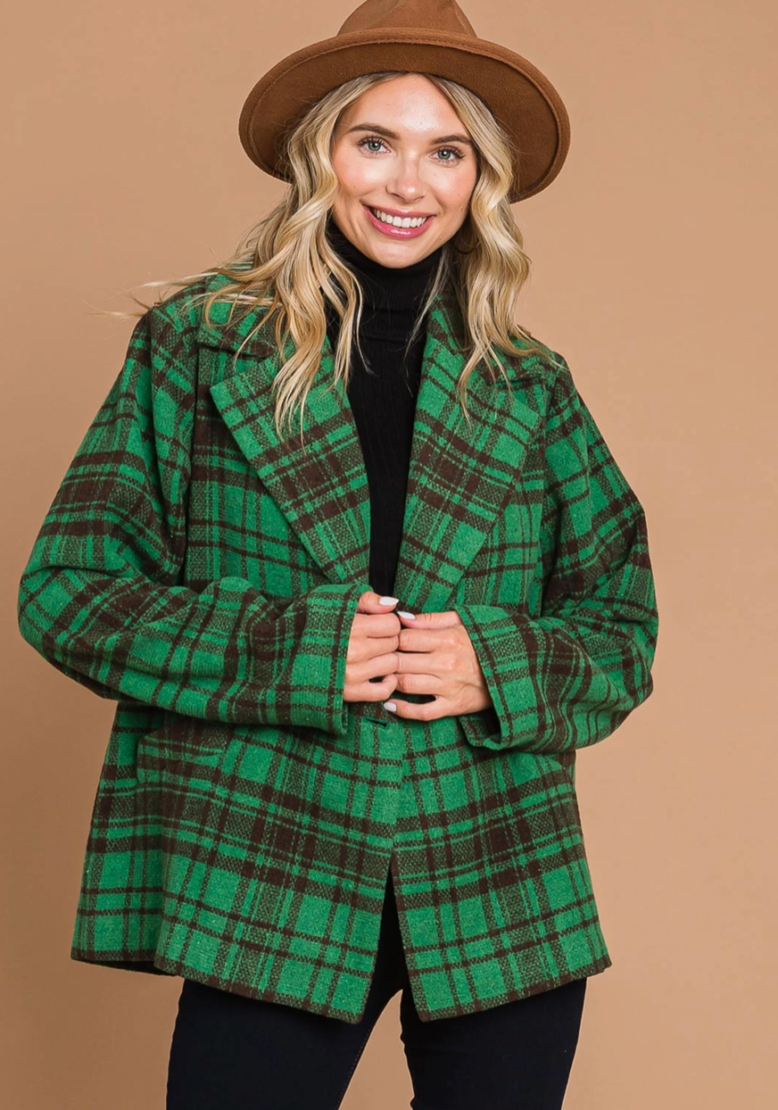 Green Plaid Blazer