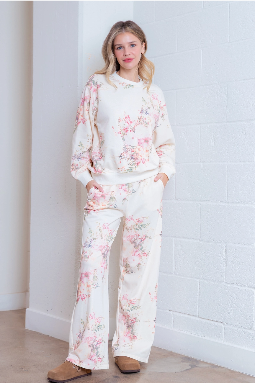 Cream Floral Sweatshirt