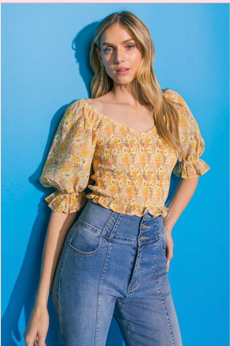 Yellow Floral Top