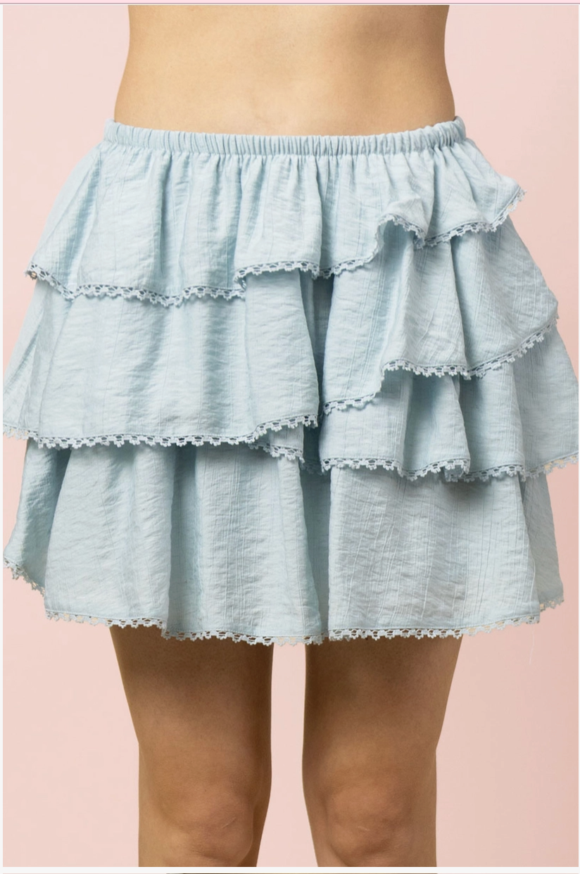 Sky Ruffle Skirt