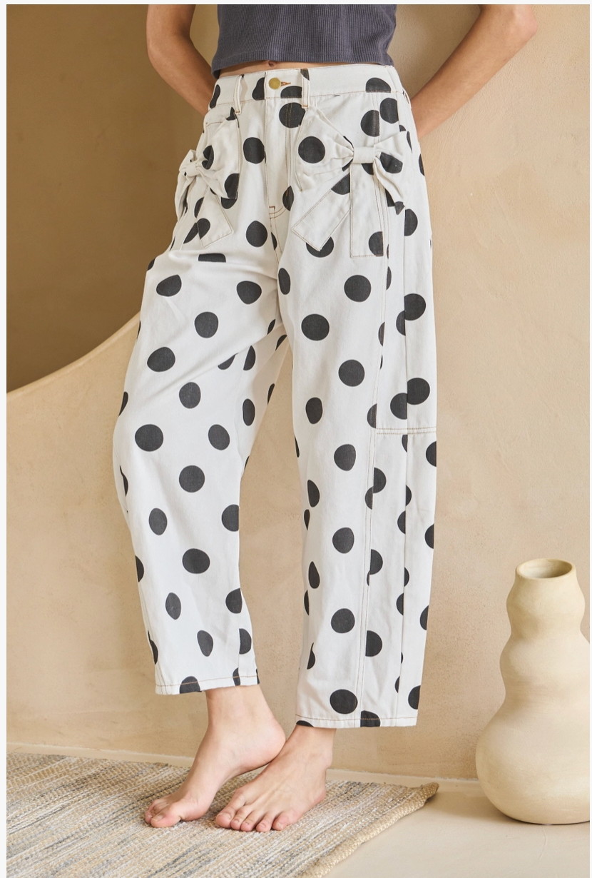 Polka Dot Barrel Pants