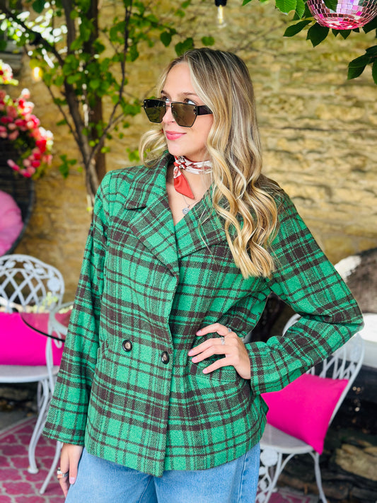 Green Plaid Blazer