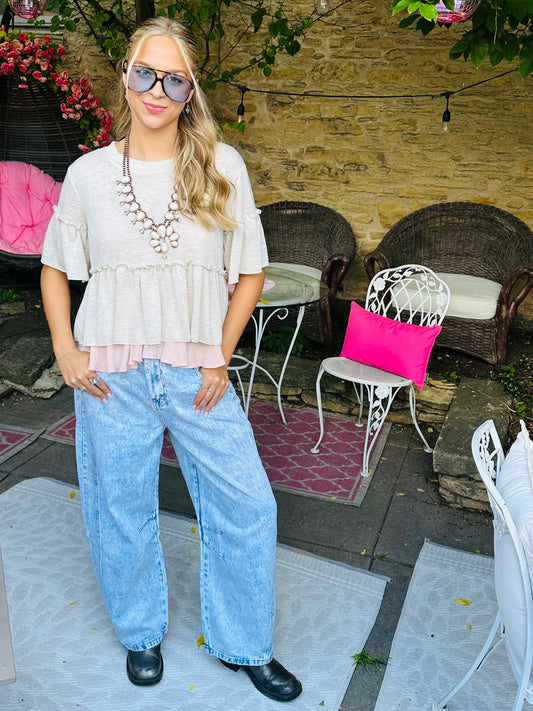 Light Wash Barrel Jeans