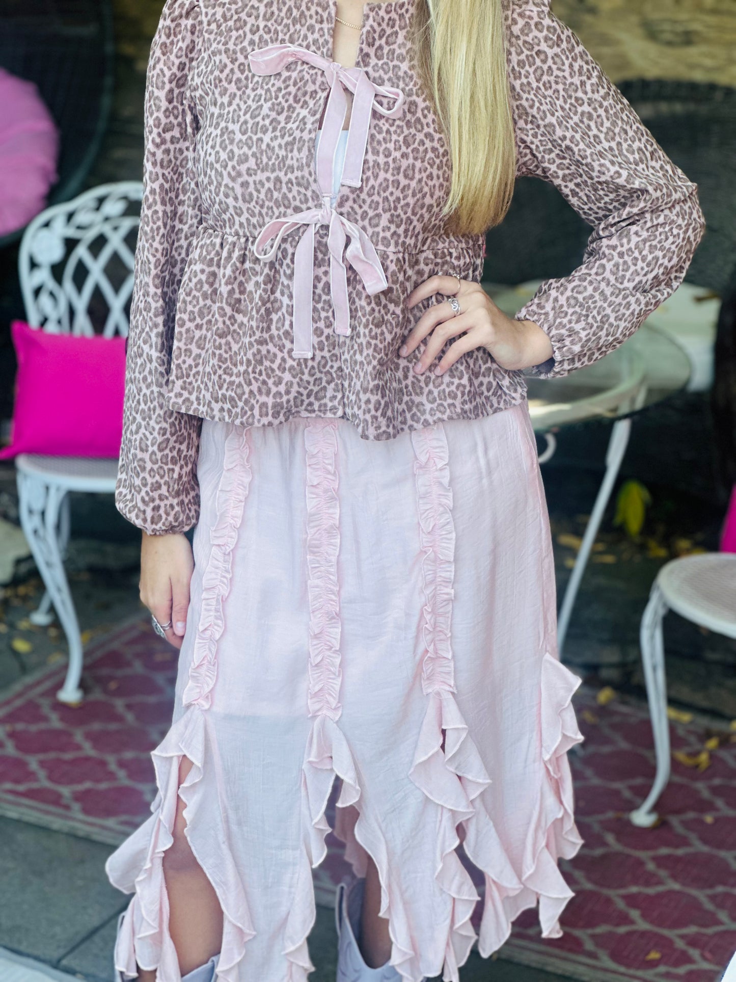 Blush Pink Ruffle Skirt