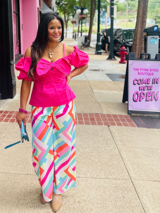 Geo Wide Leg Pants
