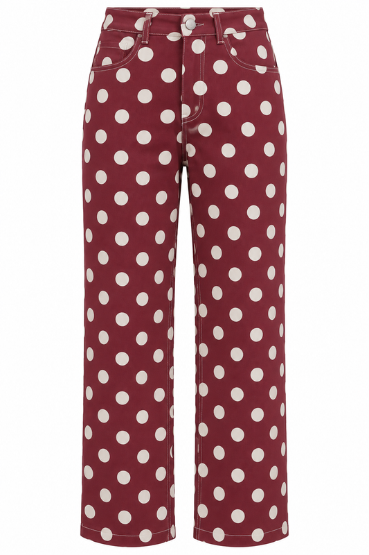Maroon Polka Dot Pants