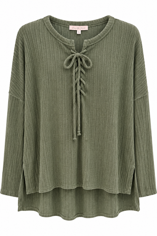 Olive Tie Up Top
