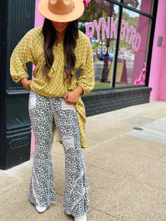 Leopard Vintage Ivory Jeans