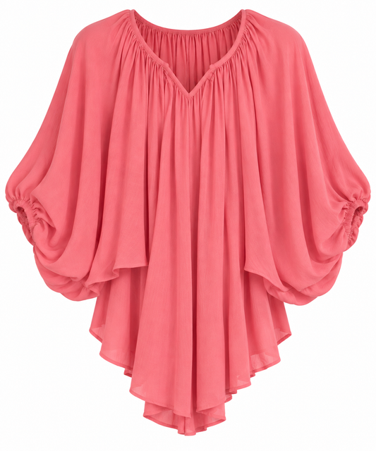 Coral Pep Sleeve Top (LG)