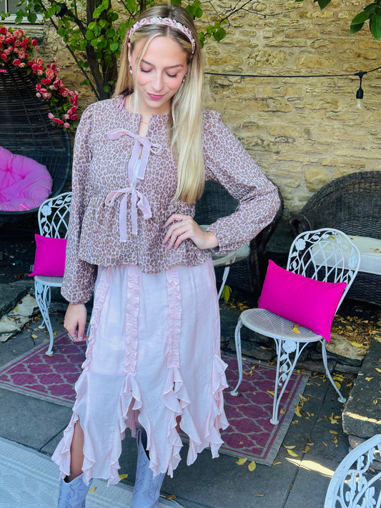 Blush Pink Ruffle Skirt