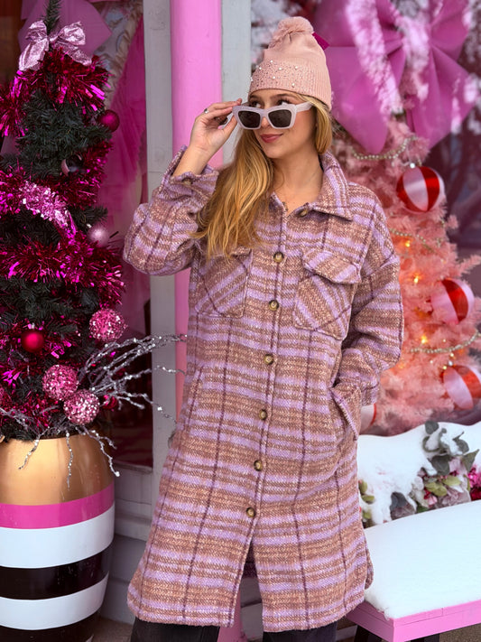 Purple Plaid Shacket