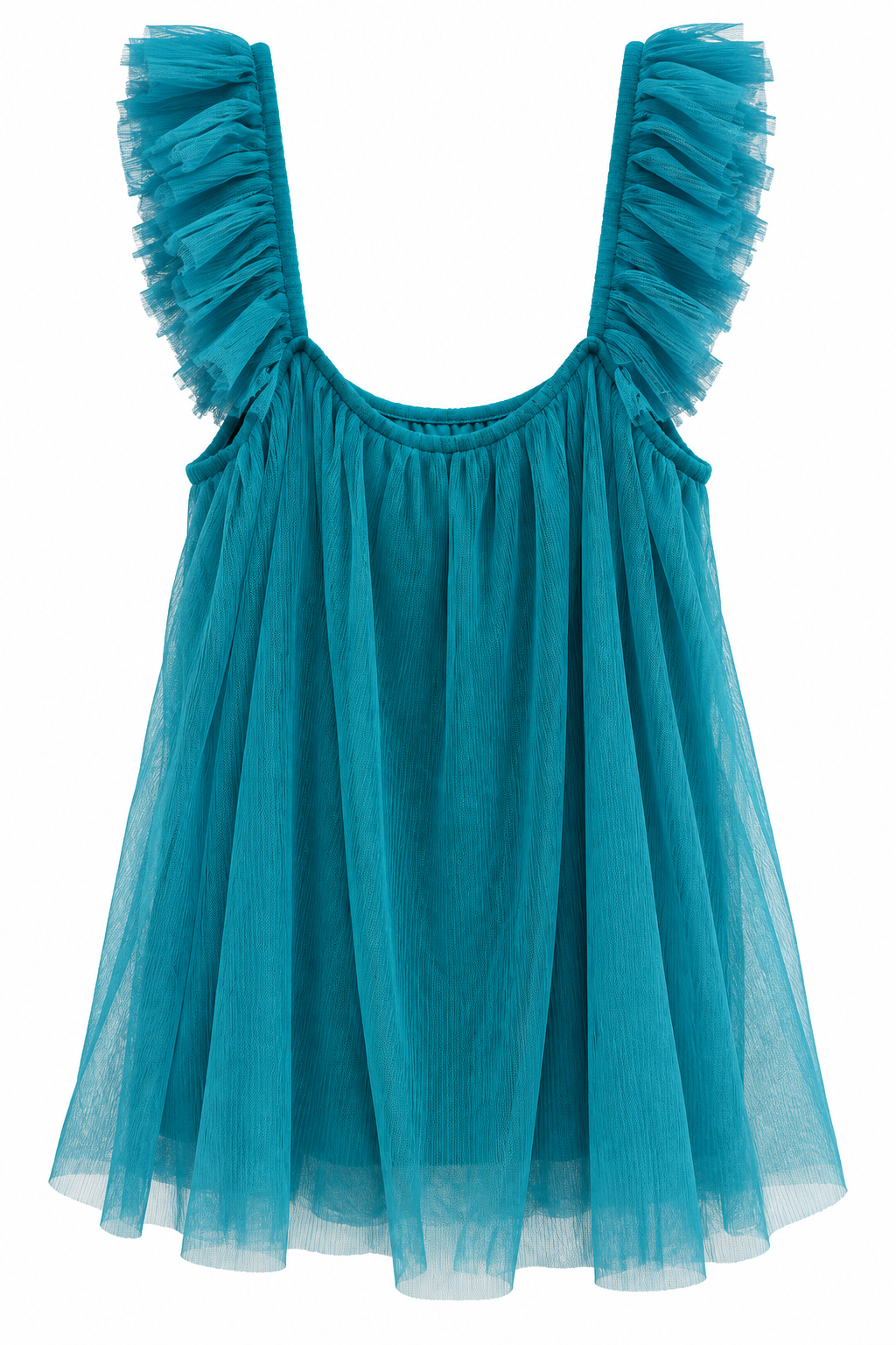 Turquoise Tulle Ruffle Top (LG)