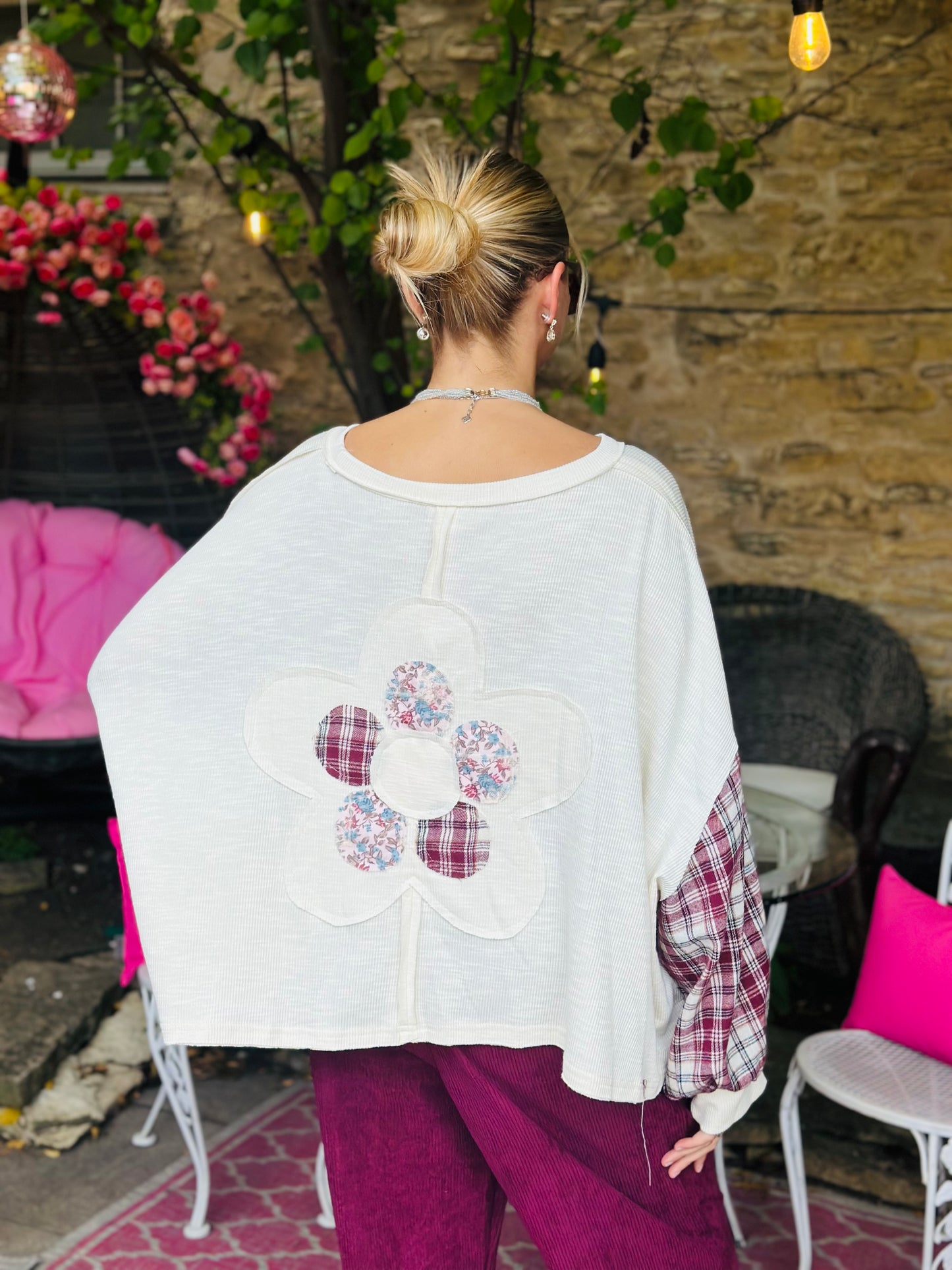Flower Flannel Top