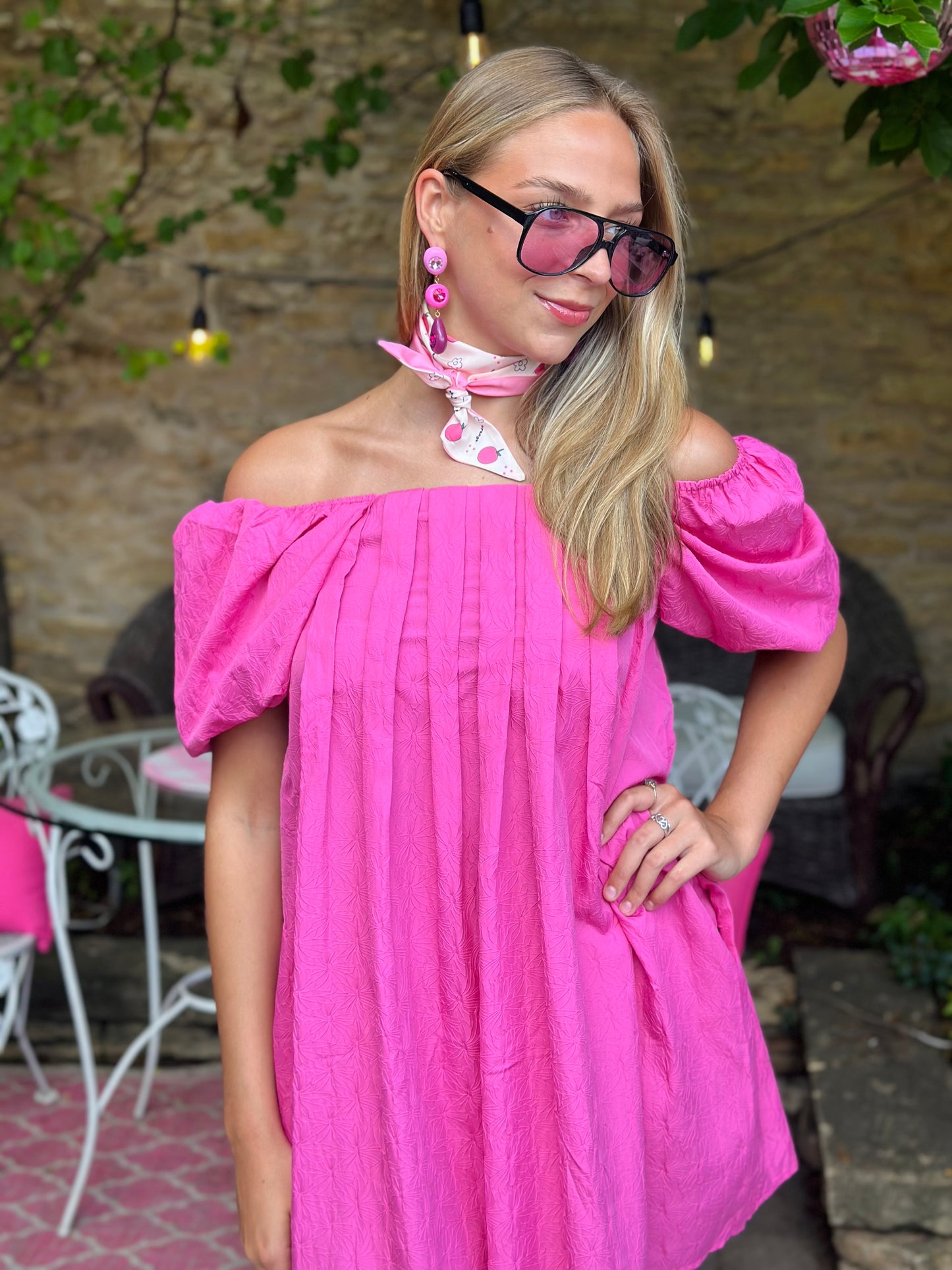 Pink Puff Mini Dress