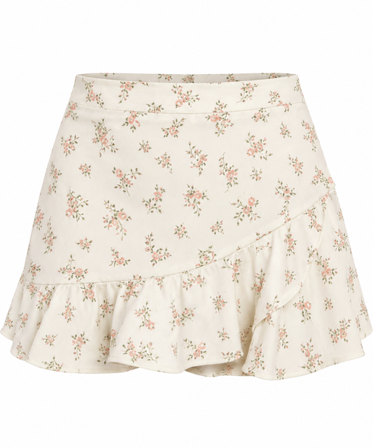 Cream Floral Skort